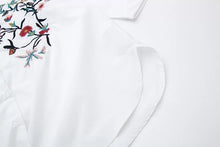 Woherb European Style Floral Embroidery Blouses New  Fashion White Elegant Blouse Ladies Blusas Women Tops Plus Size 72761 GS