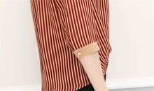 Woherb Fashion Batwing Sleeves Stripe Blouse  V-neck Patchwork Shirt Button Design Office Lady Plus Size Chiffon Tops 33104 GS