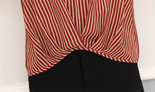 Woherb Fashion Batwing Sleeves Stripe Blouse  V-neck Patchwork Shirt Button Design Office Lady Plus Size Chiffon Tops 33104 GS