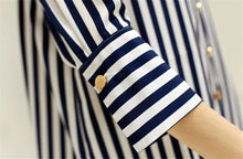 Woherb Female Loose Blouses  Summer Sexy V-collar Tops Flare Sleeves Stripe Shirt Woman Work Wear Tops Clothing 33103 GS