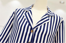Woherb Female Loose Blouses  Summer Sexy V-collar Tops Flare Sleeves Stripe Shirt Woman Work Wear Tops Clothing 33103 GS