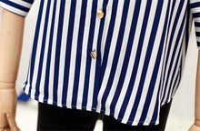Woherb Female Loose Blouses  Summer Sexy V-collar Tops Flare Sleeves Stripe Shirt Woman Work Wear Tops Clothing 33103 GS
