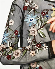 Woherb Floral Embroidery Blouses New  Fashion Translucent Tulle Blouse Ladies Blusas Women Tops Plus Size 72764 GS