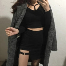 Woherb Hot  Fashion  Korean Darkness Style Women Pencil Skirts Metal Buckle Skirt Female Sexy Mini Skirt Retro 72736 GS