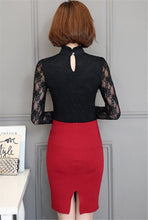 Woherb Lace Hollow Shirt  Female Blouses Long Sleeve Stand Collar Shirts Sexy Woman Large Size Vestidos 33101 GS