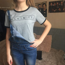Woherb New  Fashion Funny Letter Print T Shirts Casual Short Sleeve T-shirts Female t shirt Women Tops Tee Plus Size 72758 GS