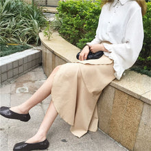 Woherb New  Fashion Korean Apricot Color Asymmetrical Ankle-Length Ruffles Skirts Woman Slim Sexy High Waist Skirt 72735 GS