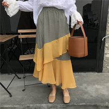 Woherb New  Fashion Korean Chiffon Skirt Patchwork Mermaid Ruffles Skirts Woman Slim High Waist Skirt Casual 72742 GS