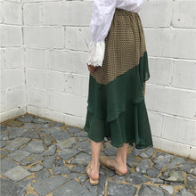 Woherb New  Fashion Korean Chiffon Skirt Patchwork Mermaid Ruffles Skirts Woman Slim High Waist Skirt Casual 72742 GS