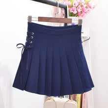 Woherb New  Fashion Pleated Skirt Short Mini Skirts Woman Sexy High Waist Pure Color Bow Tie Skirt Pants Student Style 72737 GS