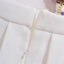 Woherb New  Fashion Preppy Style Pleated Skirt Short Mini Skirts Woman Sweet High Waist Pure Color Heart Embroidery Skirt GS