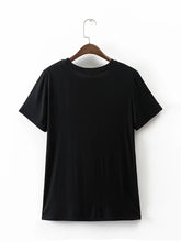 Woherb New  Fashion Rock Skeleto Finger Print T Shirts Summer Short Sleeve T-shirts Female t shirt Women Tops Plus Size 753 GS
