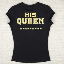Woherb New  Fashion The King His Queen Letter Print T Shirts Summer Short Sleeve T-shirts Women Men t shirt Plus Size Tops GS