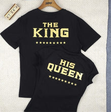 Woherb New  Fashion The King His Queen Letter Print T Shirts Summer Short Sleeve T-shirts Women Men t shirt Plus Size Tops GS
