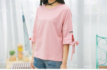 Woherb New Woman T-shirt  Love Me Red Heart Embroidery Top Tee Short Sleeve Bowknot Design Shirt Kawaii Tee Top Clothe 33082 GS
