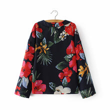 Woherb Summer Floral Print Chiffon Blouses New  Fashion Notched Collar Blouse Button Ladies Blusas Women Tops Plus Size 2768 GS