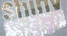 Woman Casual Tops Tee  Summer Shiny Letters Sequins Design Short Sleeves T-shirt Female Large Size loose Top Shirt 33020 GS