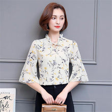 Woman Large Size Blouses  Summer Sexy V-collar Tops Batwing Sleeves Flowers Printing Shirt Female Tops Shirt Clothing 33063 GS