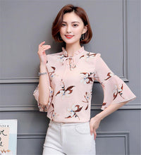 Woman Large Size Blouses  Summer Sexy V-collar Tops Batwing Sleeves Flowers Printing Shirt Female Tops Shirt Clothing 33063 GS
