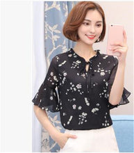 Woman Large Size Blouses  Summer Sexy V-collar Tops Batwing Sleeves Flowers Printing Shirt Female Tops Shirt Clothing 33063 GS