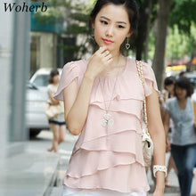 Woman Plus Size Shirts O-collar Office Wear Tops Butterfly Sleeve Pure Ruffle Patchwork Top Shirt Female Chiffon Shirt 33065 GS