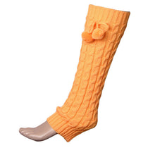Women Bowknot Boot Cuffs Warmer Chuzzle Knit Leg Sockings  warm Leg Warmer over the knee Plush Ball Socks GS