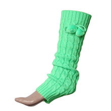 Women Bowknot Boot Cuffs Warmer Chuzzle Knit Leg Sockings  warm Leg Warmer over the knee Plush Ball Socks GS