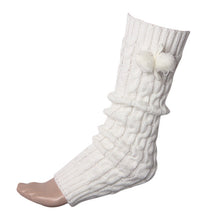 Women Bowknot Boot Cuffs Warmer Chuzzle Knit Leg Sockings  warm Leg Warmer over the knee Plush Ball Socks GS