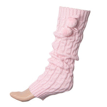 Women Bowknot Boot Cuffs Warmer Chuzzle Knit Leg Sockings  warm Leg Warmer over the knee Plush Ball Socks GS