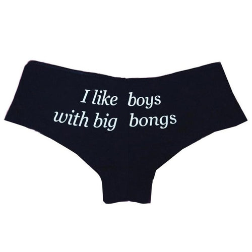 Women Cotton Sexy Briefs letter i like boys with big bongs High Waist Womens Panties Underwear Knickers tangas women sexy #23 GS