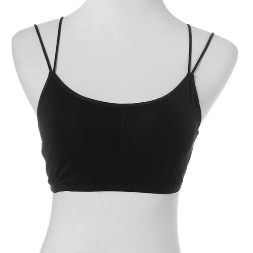 Women Crop Tops   Backless Bandage Strap Cropped Vest Cut Out Beachwear Cotton Tank Tops Women Camis Black White GS