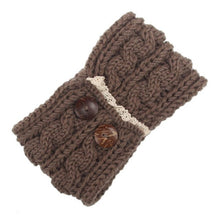 Women Knitting Double Button Headband For  Twist Crochet Keep Warm Hairband Head Wrap For Women Female Hair Accessories GS