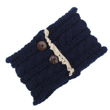 Women Knitting Double Button Headband For  Twist Crochet Keep Warm Hairband Head Wrap For Women Female Hair Accessories GS