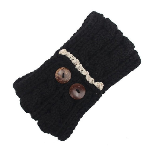 Women Knitting Double Button Headband For  Twist Crochet Keep Warm Hairband Head Wrap For Women Female Hair Accessories GS