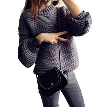 Women Korean Sweater Thick Coarse Wool Knitted Tops Fashion Puff Sleeve Casual For Autumn Winter Knitted Pullover 70093 GS