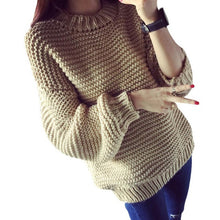 Women Korean Sweater Thick Coarse Wool Knitted Tops Fashion Puff Sleeve Casual For Autumn Winter Knitted Pullover 70093 GS