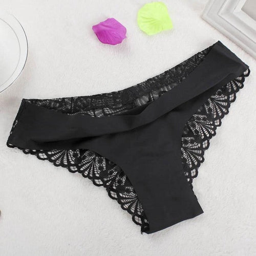 Women Lce Silk Sexy Lace Panties,Ultra-Thin Transparent Solid Sexy 4xl Underwear Women Briefs 2Colors Plus Size XL-XXXXL GS