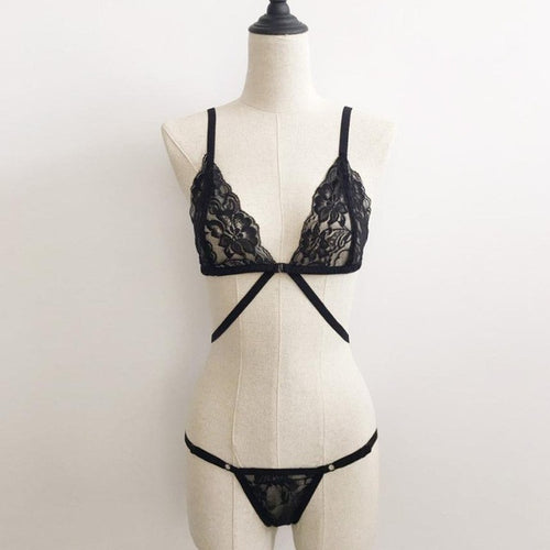 Women Lingerie Hot Corset Lace Bralette Bandage Push Up Top Bra+Pants Set Sexy Lace Bra Crop Tops For Women  New Arrival #23 GS
