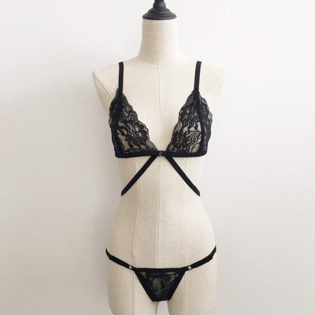 Women Lingerie Hot Corset Lace Bralette Bandage Push Up Top Bra+Pants Set Sexy Lace Bra Crop Tops For Women  New Arrival #23 GS