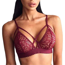 Women Sexy Crossing Bandage Crop Tops Floral Sheer Lace Bra Top Seamless Black Bralette Wireless bustier Tank Top Camis &03 GS