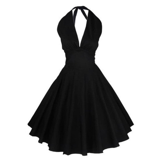 Women Sexy Dress Sleeveless Retro party evening elegant Black Dress womens  dresses   robe de soiree courte GS