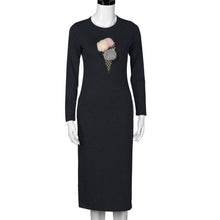 Women Straight T Shirt Dress Ice Cream Pompon Ball Print Long-sleeved Package Hip Long Maxi Women's Dresses Robe Femme #1215 GS