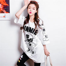 Women Summer Letter Print T Shirt Fashion Animal Print Casual Woman Mouse Print Tops O-Neck Half Sleeve t-shirt 71425 GS