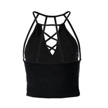 Women  Tank Tops  Sexy Bandage Sleeveless Halterneck Crop Tops Female Solid Backless Vest Short Tank Top Women #63 GS