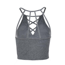 Women  Tank Tops  Sexy Bandage Sleeveless Halterneck Crop Tops Female Solid Backless Vest Short Tank Top Women #63 GS