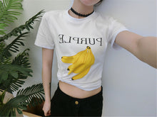 Women Top Tees  Harajuku Summer Short Sleeves Letters/Fruits Printing White T-shirt Tops Girls Causal Tshirts 33009 GS
