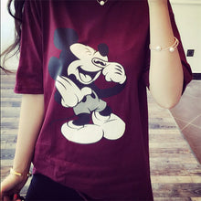 plus size  new women t shirt cartoon printed short-sleeved T-shirt female loose cotton shirt fashion casual tops 31067 GS