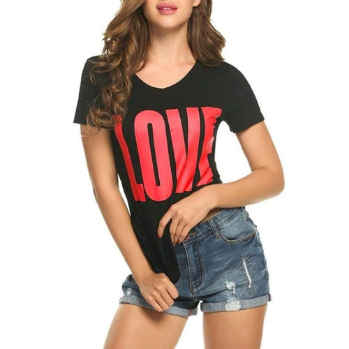 tops tees  ladies short Sleeve Letter Print t shirt women t-shirts Cotton female tshirt poleras de mujer #424 GS
